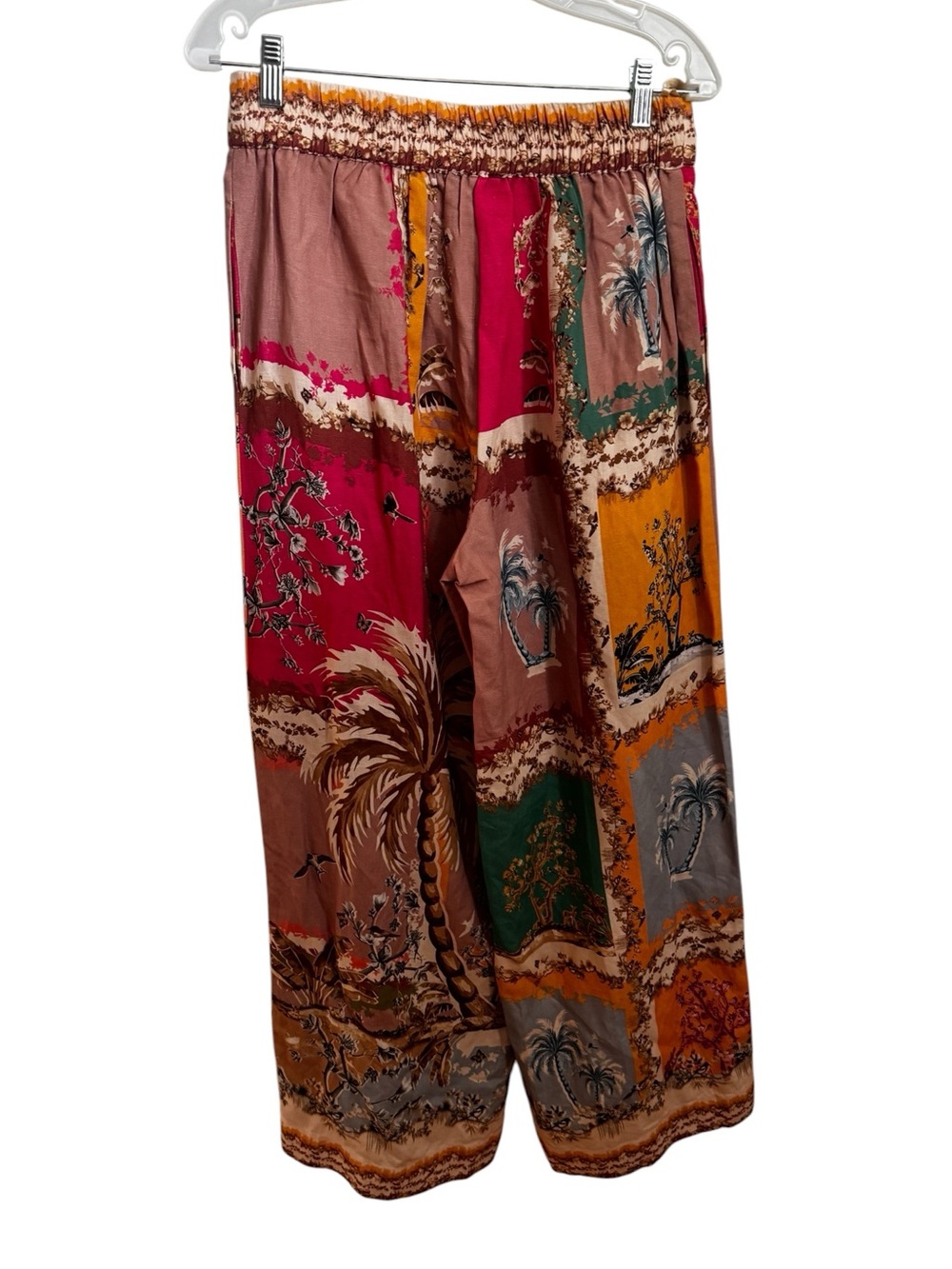 Anthropologie Ranna Gill Tropical Print Wide-Leg Pants Palm Beach NWT M - Picture 3 of 6